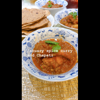 フェスクーポン利用の1月のスパイスチキンカレー